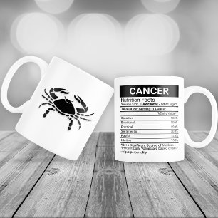 Cancer Zodiac Sign with Nutrition Facts, Large Coffee Mug