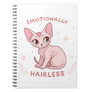 Cancer Zodiac Sphynx Cat Cute Illustration Notebook