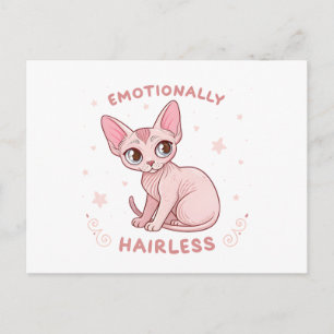 Cancer Zodiac Sphynx Cat Cute Illustration Postcard