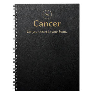 Cancer Zodiac Spiral Notebook - Faux Leather Look