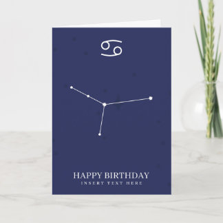 Cancer Zodiac Star Sign Custom Birthday Card