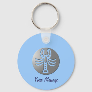 Cancer Zodiac Star Sign Premium Silver Key Ring
