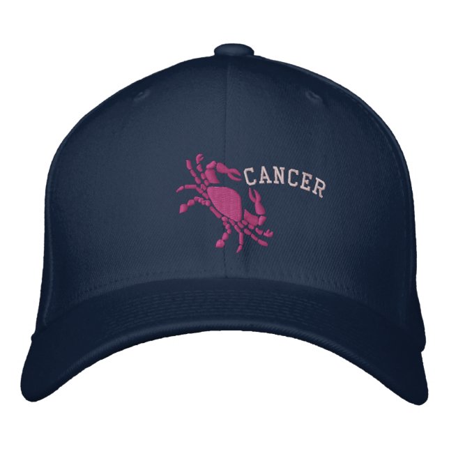 Cancer Zodiac Symbol Embroidery June 21 - July 22 Embroidered Hat (Front)