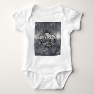 Cancer Zodiac Symbol in Distressed Decor Baby Bodysuit