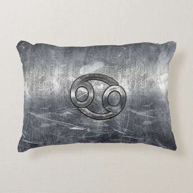 Cancer Zodiac Symbol in Industrial Style Decorative Cushion (Front)