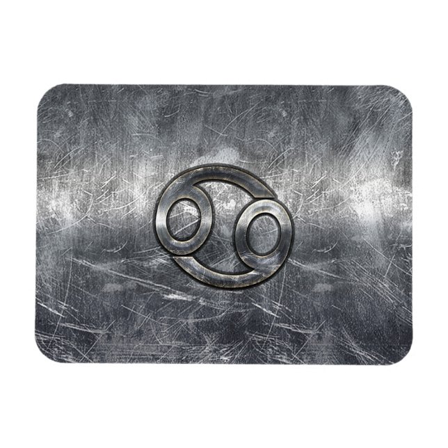 Cancer Zodiac Symbol in Industrial Style Magnet (Horizontal)