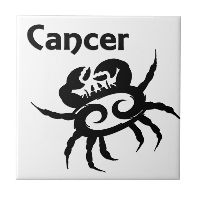 Cancer Zodiac Symbol & Sign Tile (Front)