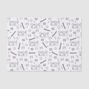 Cancer Zodiac Whispers - Monochrome Magic Pattern Tissue Paper