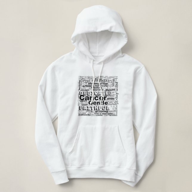 Cancer Zodiac Word Cloud Inspiration  Hoodie (Design Front)