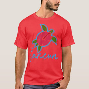 Cancun 2022 Sea Turtle Tropical Flowers Vacation G T-Shirt