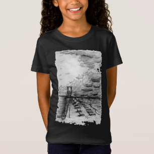 Cancun Beach cloudy black and white T-Shirt