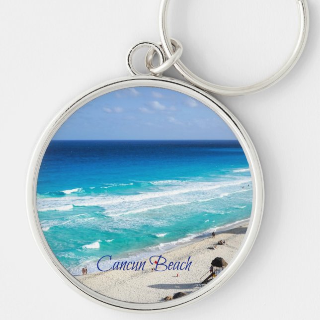 Cancun Beach, Mexico Key Ring (Front)