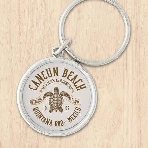 Cancun Beach Mexico   Paradise Mexican Caribbean Key Ring