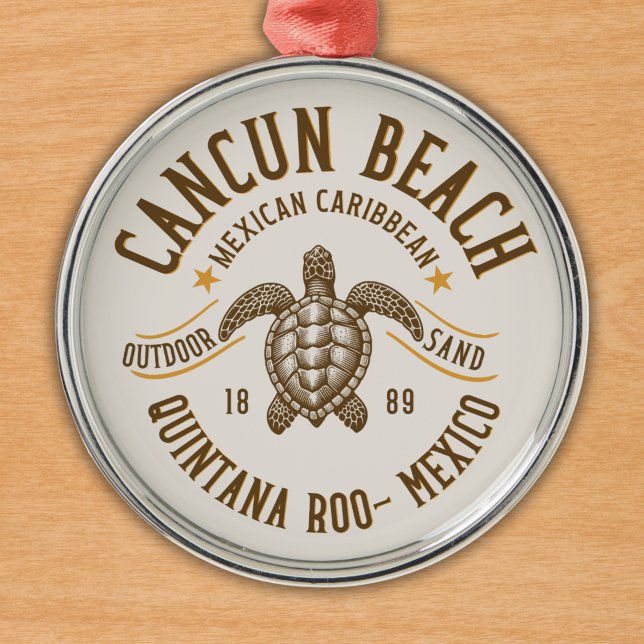 Cancun Beach Mexico | Paradise Mexican Caribbean Metal Tree Decoration (Creator Uploaded)