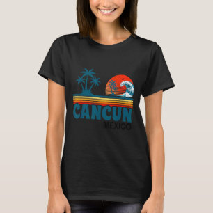 Cancun Beach Mexico Retro Sunset Tropical Summer T-Shirt