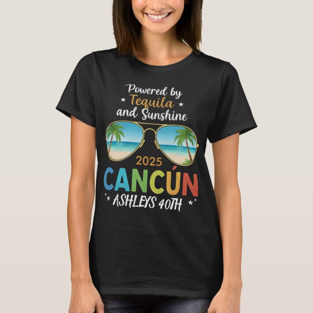 Cancun Birthday Trip Shirt – Custom Name & Age (Front)