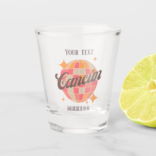 Cancún Cancun Mexico drinks bar Shot Glass (Front)