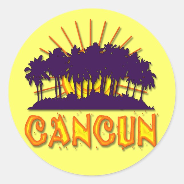 CANCUN CLASSIC ROUND STICKER (Front)