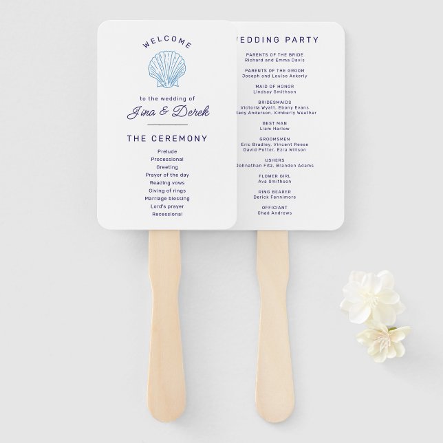 Cancun Destination Wedding Programs Hand Fan (Front and Back)