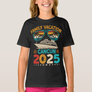 Cancun Family Vacation 2025 Sunglasses Retro Beach T-Shirt
