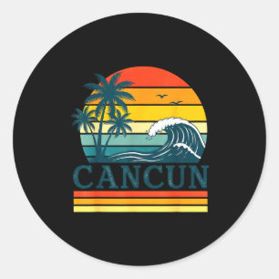 Cancun Holiday Christmas Trip Vacation Matching  Classic Round Sticker