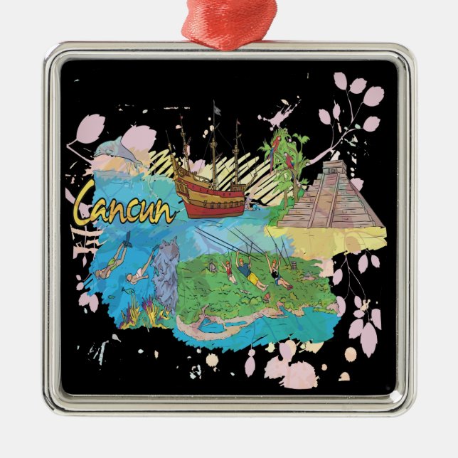 Cancun Metal Tree Decoration (Front)