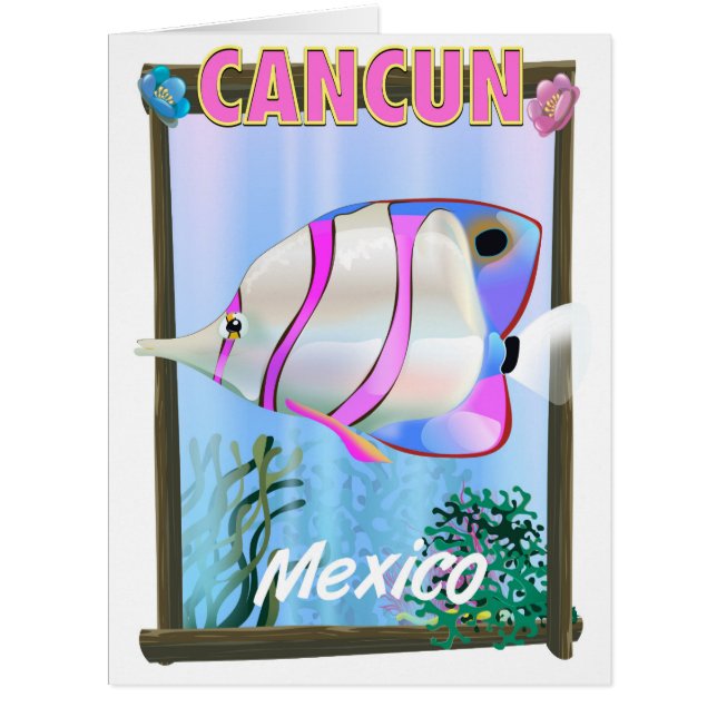 Cancun Mexican tropical travel poster (Front)