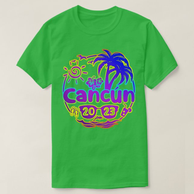 Cancun Mexico 2023 Summer Vacation Hawaii Beach Su T-Shirt (Design Front)