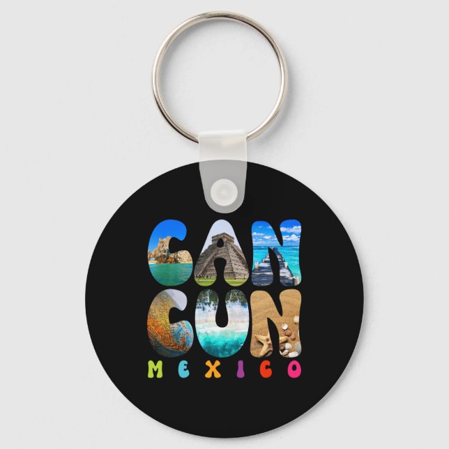 Cancun Mexico 2025 Vacation Beach Matching Family  Key Ring (Front)
