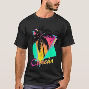 Cancun Mexico 80s Tropical Summer Beach Palm Tree T-Shirt