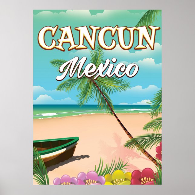 Cancun Mexico beach poster (Front)