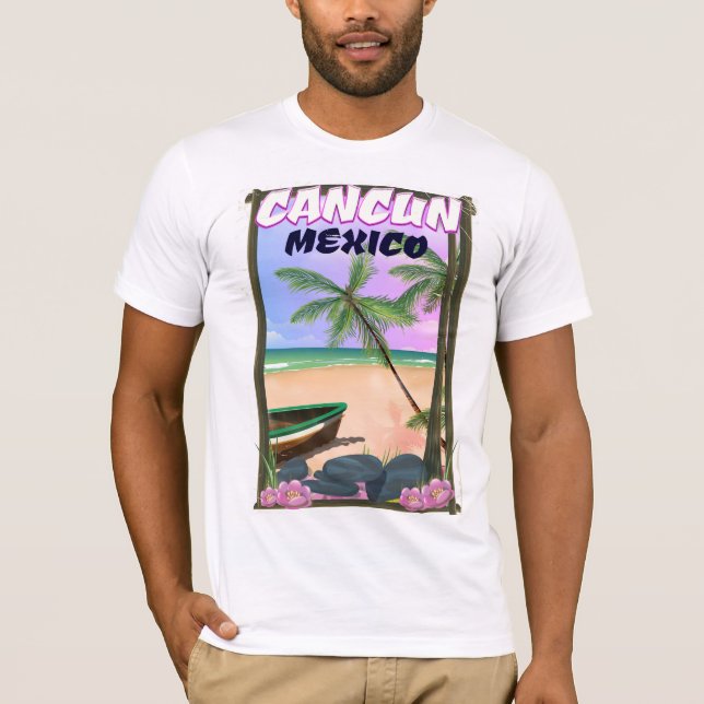 Cancun Mexico beach poster. T-Shirt (Front)