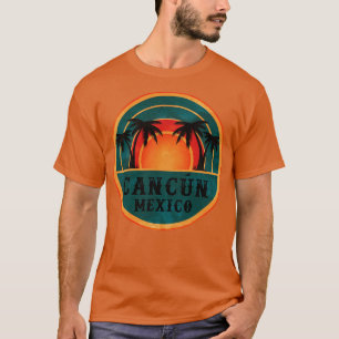 Cancun Mexico Beach Retro Sunset T-Shirt