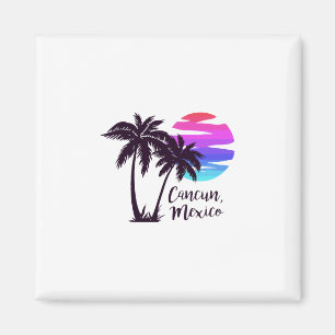 Cancun Mexico Beach Summer Vacation Palm Trees Sun Magnet