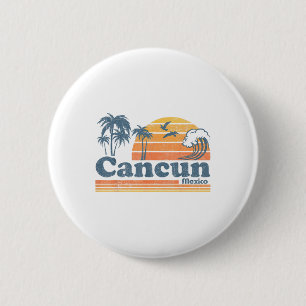 Cancun Mexico Beach Summer Vacation Sun Vintage 70 6 Cm Round Badge