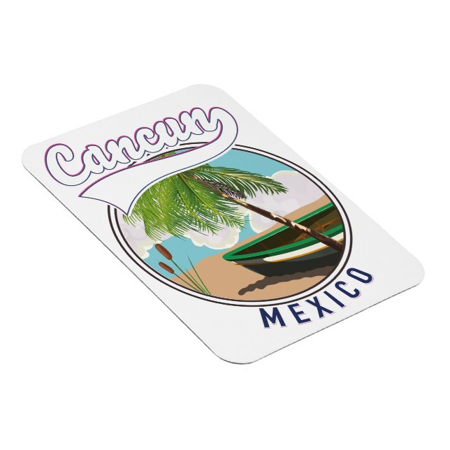 Cancun Mexico Beach travel logo Magnet (Right Side)