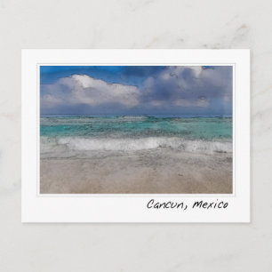 Cancun Mexico Caribbean Ocean Beach Postcard
