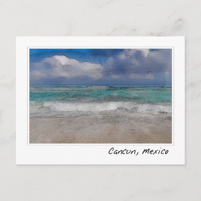 Cancun Mexico Caribbean Ocean | Beach Postcard (Front)