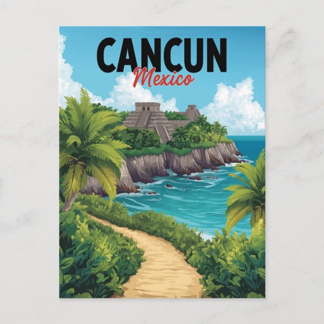 Cancun Mexico Chichen Itza Beach Vaca Postcard (Front)