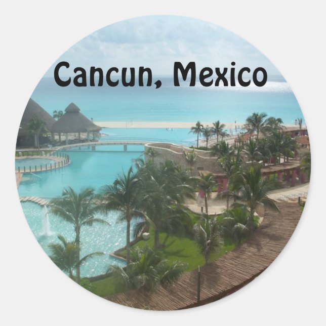 Cancun Mexico Classic Round Sticker (Front)