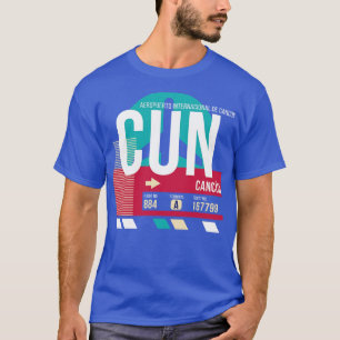 Cancun Mexico CUN Airport Code Baggage Tag T-Shirt