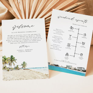 CANCUN Mexico Destination Welcome Letter Timeline Menu