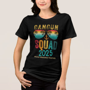 Cancun Mexico Family Squad Vacation 2025 Matching Tri-Blend Shirt