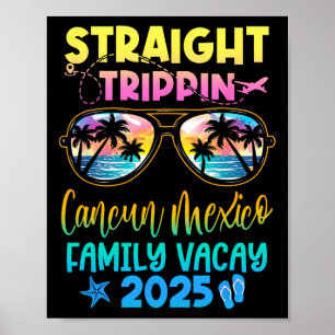 Cancun Mexico Family Vacay Vacation 2025 Straight Poster