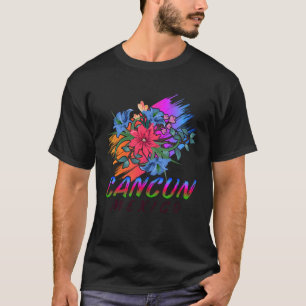 Cancun Mexico Flowers BLK Mexico Cancun Cancun T-Shirt