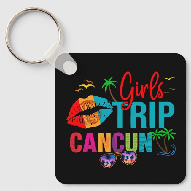 Cancun Mexico Girls Trip Colourful Vacations  Key Ring (Front)