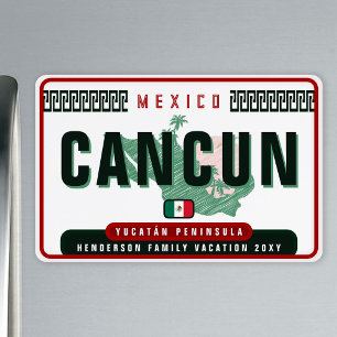 Cancún Mexico Palm Tree Vintage Travel Souvenir Magnet