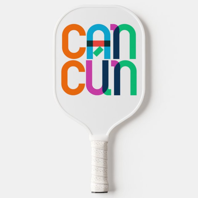Cancun Mexico Pop Art Letters Pickleball Paddle (Front)
