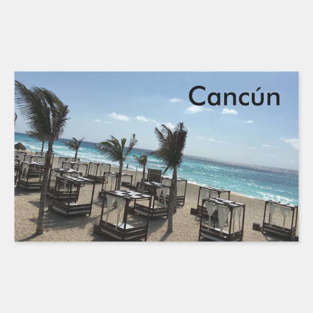 Cancún (Mexico) - Rectangle Stickers, Glossy Rectangular Sticker (Front)