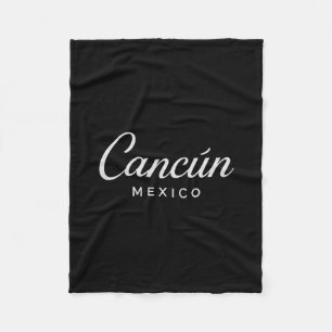 Cancun Mexico Retro Vacation Sunset Pyramid Trip R Fleece Blanket